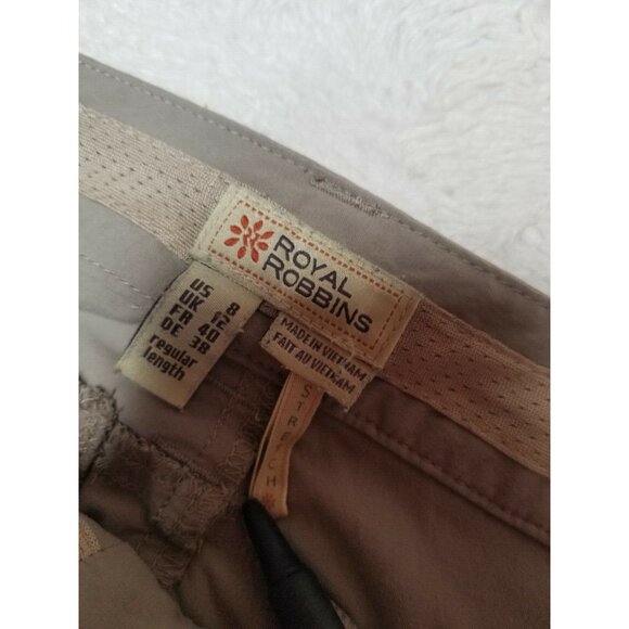 Royal Robbins Womens Straight Pants Extended Tab Button Stretch Mid-Rise 8 Gray - Picture 4 of 7